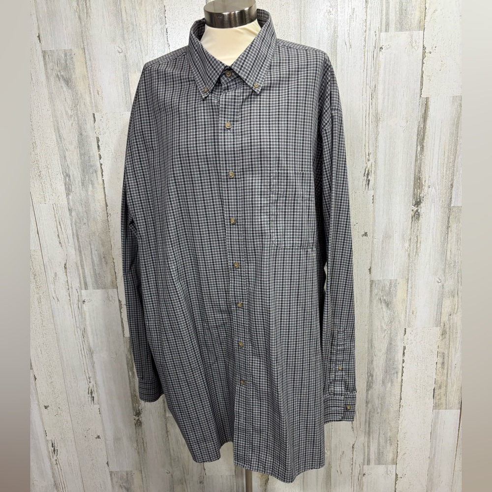Harbor‎ Bay Men's Gray Checkered Shirt